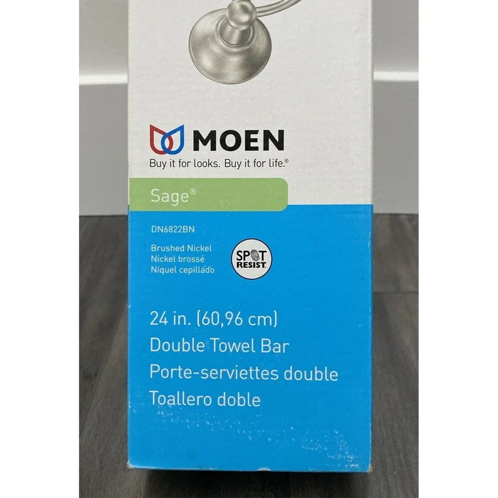 Moen Double Towel Bar SAGE Brushed Nickel Silver 24
